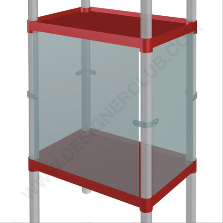 Kit de vitrina para sis rectangulares altura mm. 600 con cerradura a petición