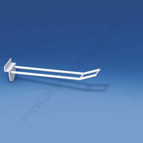 Double slatwall prong white with big price holder mm. 150