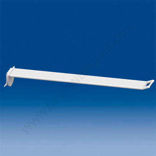 Prendedor de plástico largo universal mm. 250 branco com pequeno suporte de preço