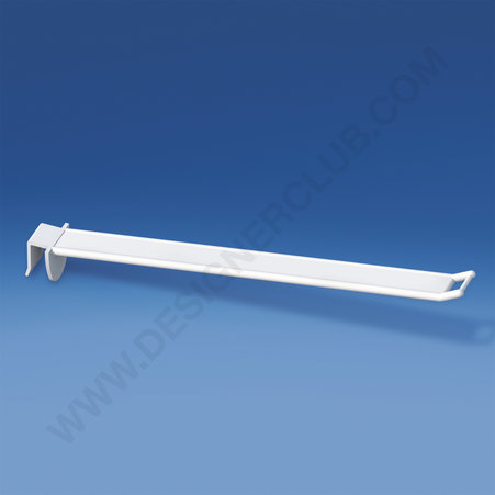 Universal wide reinforced plastic prong mm. 250 white for thickness mm. 10-12 with small price holder
