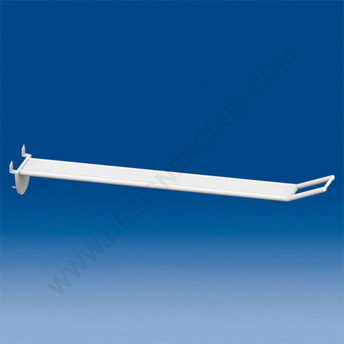Wide plastic prong white automatic hook mm. 250 with big price holder