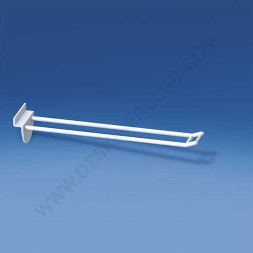 Double slatwall prong white with small price holder mm. 200