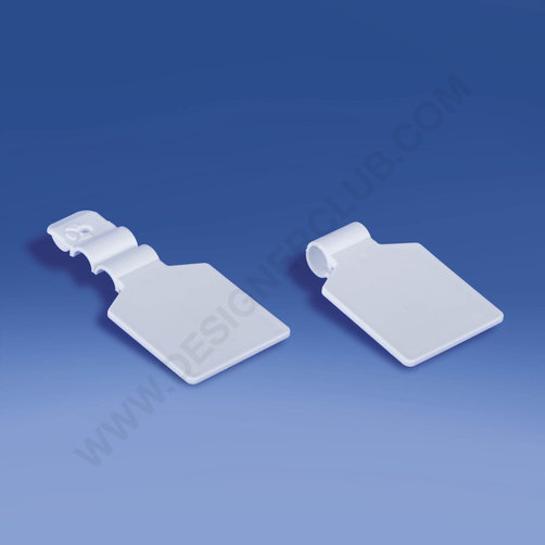 Porta etichette bianco per broche (gancio)s (ganci) doppie clip diam mm. 5,6/5,7