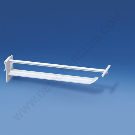 Broche (gancio) in plastica universale larga con supporto porta prezzi - bianca lungh. mm. 170