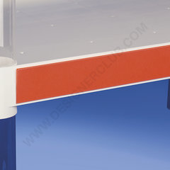 Antiglare zelfklevende scannerrail met opzetgeleider mm. 38 voor rechthoekig schap