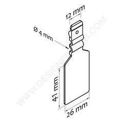 Transparent label holder mm. 26x41 for wire diameter mm. 4
