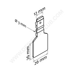 Klarsicht-Etikettenhalter für Doppelzacken mit Clip Durchm. mm. 3