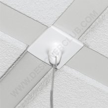 Bouton adhesif carre crochet tournant pour plafond