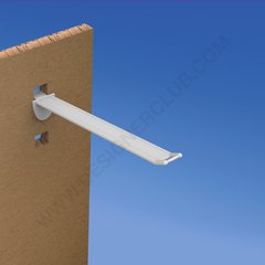 Universal wide reinforced plastic prong mm. 200 white for thickness mm. 16 with small price holder