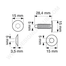 Cabeza de botones automáticos mm. 15 (sab 15/22) transparente