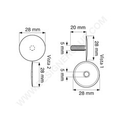 Junta botones automáticos cabeza mm. 28 (njab 28/15) negro