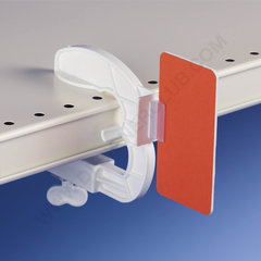 High resistance white shelf clamp with gripper