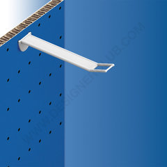 Wide reinforced prong white for honeycomb panels 10-12 mm. thick, big price holder, mm. 150