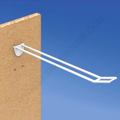 Double prong white for honeycomb panels 16 mm. thick, big price holder, mm. 250