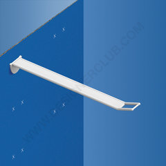 Wide plastic prong white automatic hook mm. 250 with big price holder