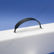 Plastic half-moon-shaped handle mm. 158 black