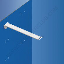 Gancho doble renforzado de plástico blanco con puntas para inserción automática L. 200 mm clip porta etiqueta pequeño