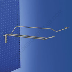 Double prong bull horns hook with l-hook price holder mm. 300