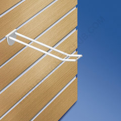 Prong de parede de ripa dupla branca com grande suporte de preço mm. 150