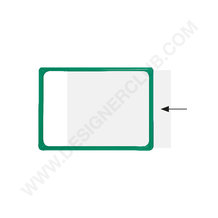 Cadre en pvc vert pour affichette A6, ouverture petit côte