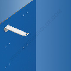 Gancho doble renforzado de plástico blanco con puntas para inserción automática L. 100 mm clip porta etiqueta pequeño