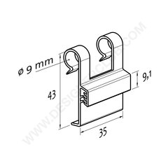 Double-hook wire gripper mm. 35