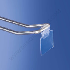 Porte-étiquette transparent pour broches doubles embout diam 5,6/5,7 mm.