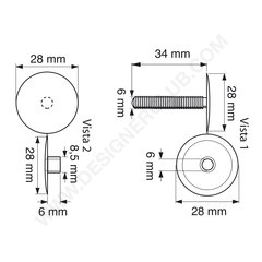 Saml automatiske knapper hoved mm. 28 (jab 28/32) hvid