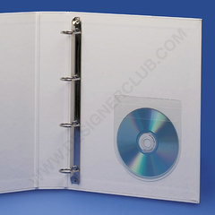 Ranhura e flap de inserção biadesiva de bolso de cd transparente