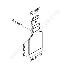 Klarsicht-Etikettenhalter für Doppelzacken mit Clip Durchm. mm. 4
