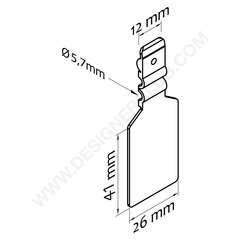White label holder mm. 26x41 for wire diameter mm. 5,6 / 5,7