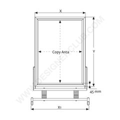 Double-sided aluminium pavement snap frame A0