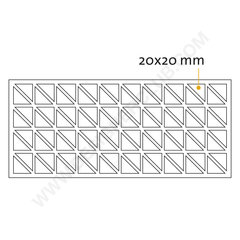 Driehoekig kleefkussen mm. 20x20