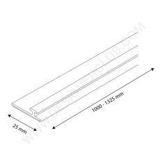 Rail for shelf dividers - magnetic base mm. 25 length mm. 1280