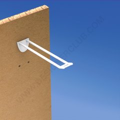Double prong white for honeycomb panels 16 mm. thick, small price holder, mm. 150