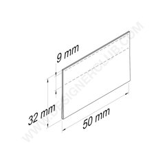Profil porte-Étiquette adhÉsif simple pli 32 x 50 mm