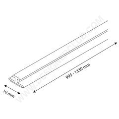 Rail for shelf dividers - base mm. 10