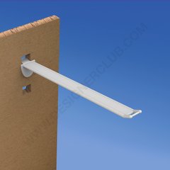 Universal wide reinforced plastic prong mm. 250 white for thickness mm. 16 with small price holder