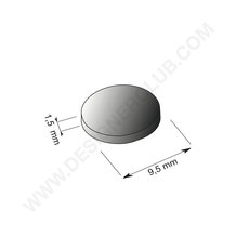 Cilindrische magneet Ø mm. 9,5 - dikte mm. 1,5