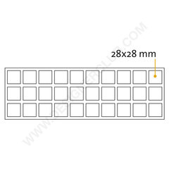 Pastille adhésive carrée 28x28 mm