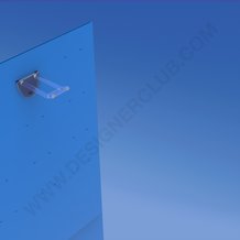Gancho doble de plástico transparente con puntas para inserción automática L. 50 mm clip porta etiqueta pequeño