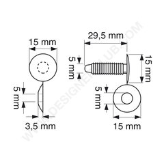 Juntar cabeça dos botões automáticos mm. 15 (jab 15/22) limpar