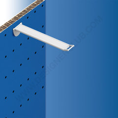 Wide reinforced prong white for honeycomb panels 10-12 mm. thick, small price holder, mm. 150