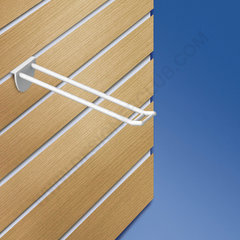 Prong de parede de ripa dupla branca com pequeno suporte de preço mm. 150