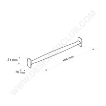 Plastic rectangular-shaped handle mm. 164
