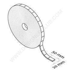 Rechteckiges Klettverschluss-Pad mm. 20x50 weiß