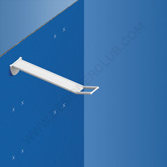 Gancho doble renforzado de plástico blanco con puntas para inserción automática L. 150 mm gran clip porta etiqueta