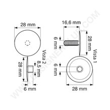 Juntar cabeça de botões automáticos mm. 28 (jab 28/15) preto