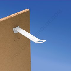 Wide reinforced prong white for honeycomb panels 16 mm. thick, big price holder, mm. 150