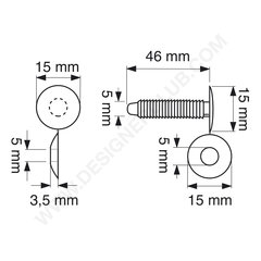 Juntar cabeça de botões automáticos mm. 15 (jab 15/38) branco